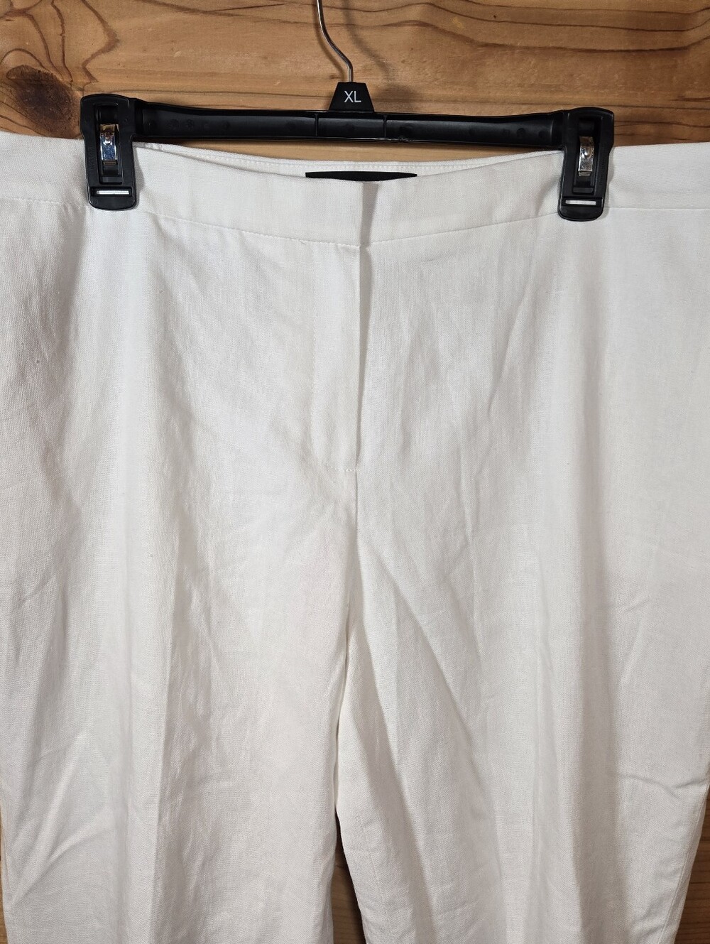 Evan Picone Black Label NWT Linen Rayon Pants 12 Lined Straight Leg White Ankle - Picture 1 of 6